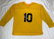 VTG 80s Athletic Sewing Mens XL Retro Maize & Blue #10 Mesh Jersey Brady Gallon picture