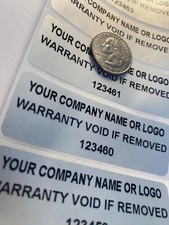 500 LARGE CUSTOM TAMPER EVIDENT SECURITY LABELS COMPANY & LOGO [3X1 INCH] picture