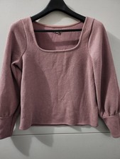 Madewell Top Womens M Mauve Ottoman Rib Square Boxy Texture Stretch Lagenlook picture