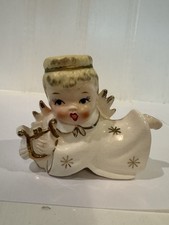 Vintage Shafford Christmas Ceramic Angel Candle Holder picture