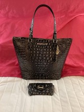 Brahmin Medium Asher Tote , Agate Melbourne Croc Embossed Leather , New READ picture
