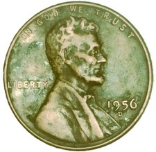 US 1956 D Lincoln Wheat Cent Copper Penny Ungraded Circulated Denver Mint picture