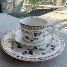 Vintage Haviland Limoges Imperatrice Eugenie Cup Saucer Plate Violet Floral picture
