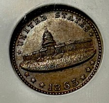 1863 Civil War Token Army & Navy 233/312a MS64BN NGC picture