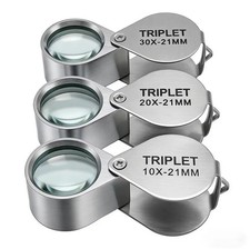 10X 20X 30X Folding Magnifying Glass 21mm Jewelers Loupe Metal Pocket Magnifier picture