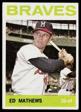 Ed Mathews 1964 Topps #35 Crease Free HOF picture