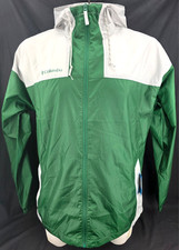 NEW Columbia Flash Challenger Full Zip Green Hooded Windbreaker Jacket Men's L picture