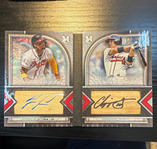 Topps 2023 Museum Dual Au. Jumbo Lumber Bat Relic Acuña/Jones DAJLB-AJ#1/5 POP 1 picture