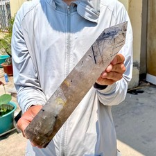 4.6LB Natural black hair crystal, white crystal pillar, quartz crystal picture