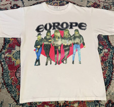 VTG 1989 Europe Band Tour Graphic Single Stitch White Shirt S to 5XL picture