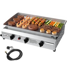 3 Burner Flat Top Propane Griddle 30K BTU Outdoor Grill Portable Camping Griddle picture