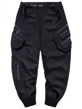 Niepce Black Strapped Pants Techwear Streetwear Cargo Joggers for Men picture