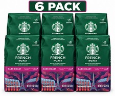 LOT OF 6 Starbucks French Roast, Ground Coffee, Dark Roast, 12 oz EACH picture