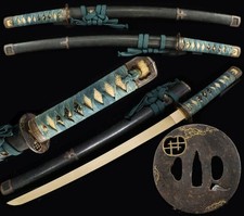 Japanese Higo Koshirae – Half‑Tachi Mounting with Inlaid Fittings & Wooden Blade picture