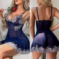 Babydoll Lingerie+Underwear Sexy Women's Nightwear Dress Lace Sleepwear G-string picture