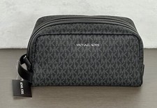 Michael Kors Men's Black Signature Logo Travel /Toiletry kit bag NWT $198 picture