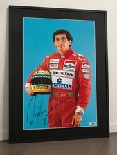 Ayrton Senna Signed Photo Framed 17x13 w/ COA Certificate of Authenticity Rare picture