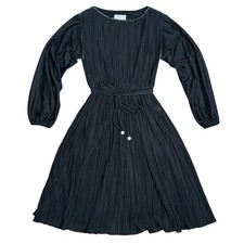 Vintage P.C.F Petites by Hal Ferman 70s Black Long Sleeve Dress Size 6 picture