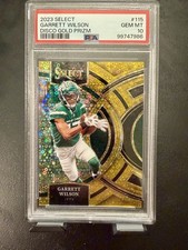 Panini 2023 Select Premier Level Garrett Wilson Gold Disco Prizm #115 /10 PSA 10 picture