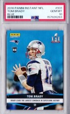 TOM BRADY 2016 Panini Instant #931 Blue Super Bowl Comeback #'d /25 PSA 10 Pop 1 picture