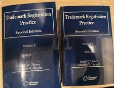 Thomson Reuters Trademark Registration Practice Vol 1&2 l 2nd Ed HC 2026 Hawes picture