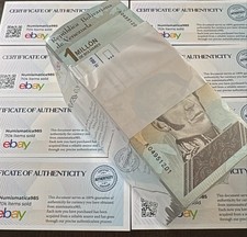 Venezuela 1 Million Bolívares 2020 x1000 Circulated Notes + COA  Add– P-114 picture