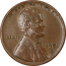 1951 D Lincoln Wheat Cent Circulated Penny 1c Coin Collectible picture