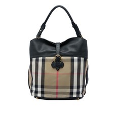 Burberry Medium Mega Check Canvas and Leather Sycamore Hobo Satchel Light Brown picture