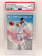 Victor Wembanyama Panini 2024 Origins Euphoria Black and White /15 - #25 PSA 8 picture