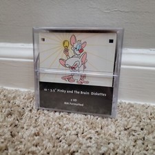 VTG WB Store Pinky & The Brain 3.5” Floppy Diskettes Disk Set 10 MIB Sealed 1998 picture