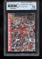 Michael Jordan 1992-93 Upper Deck #453 In Your Face Chicago Bulls GEM MINT 10 picture