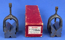 Vintage Starrett No. 278 V-Block Pair Set w/ Clamps and Box picture