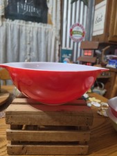 Pyrex Red Cinderella Nesting Bowl 4 Quart #444 Vintage picture