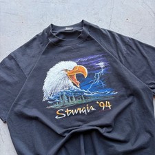 Vintage 1994 Sturgis Black Hills Classic Eagle T-Shirt XL Black Made in USA picture