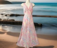 Vintage CABERNET Exquisite Floral Chiffon Sexy Lingerie Slip Dress Nightgown M picture