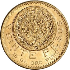 Mexico Gold 20 Pesos (.4822 oz) - XF/AU - Random Date picture