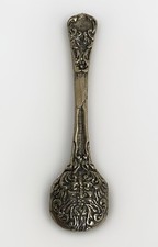 Antique 1894 Dominick & Haff RENAISSANCE Sterling Silver Salt Spoon Green Man picture