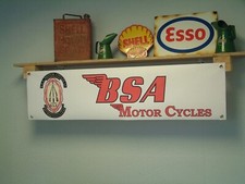 BSA Banner Classic British Motorcycle Workshop Garage Wall display picture