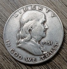 1951-D Franklin Half Dollar 90% Silver -   picture