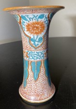 Chinese Porcelain Famille Verte Beaker Vase Qing Period Iron Red picture