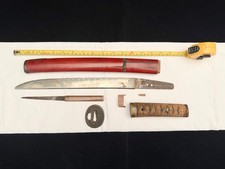 Antique japanese real sword tanto + koshirae + kozuka - BAD CONDITION picture