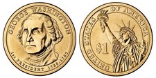 2007 P&D George Washington Presidential $1 Golden Dollar Coin – Circulated/Shiny picture