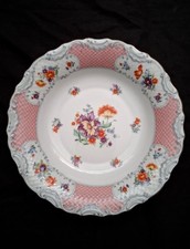 Elegant Schumann Bavaria US zone Pink scalloped porcelain bowl 11 inches picture