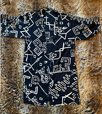 Anthropologie Women’s Black & White Geometric Short Sleeve One Size Kimono picture