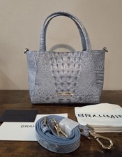 BRAHMIN Small Mona Tote In Stonewash Alden Road Top Handle Crossbody Leather NWT picture