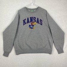 Champion Kansas Jayhawks Sweater Adult Extra Large Gray Sweatshirt Pullover picture