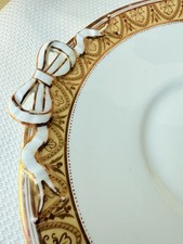 Antique Plate With Bows Ribbons Gold (Minton, Worcester Style) picture
