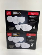 4PK Globe Electric 1200 Lumen Outdoor White 2 Head LED Security Flood Light picture