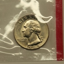 1984 D Uncirculated Washington Quarter in Mint Cello,  picture