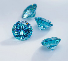 Certified 2 Ct Blue Natural Color Lab Grown Diamond Round Cut VVS1 Gemston picture